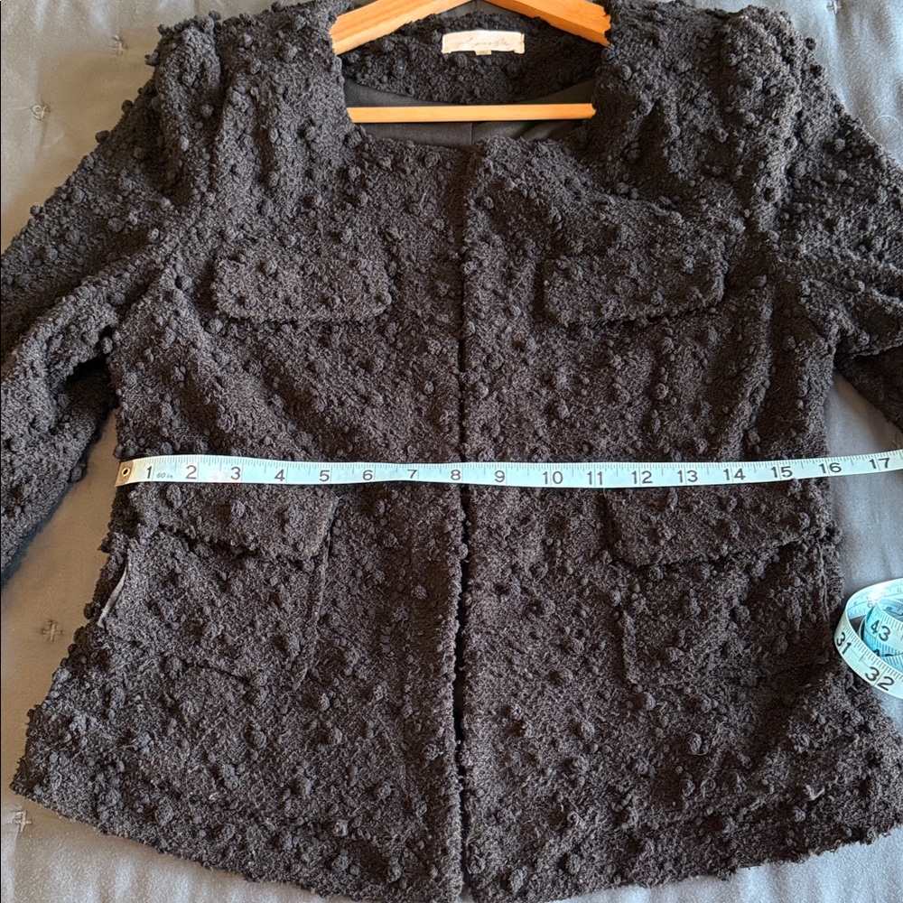 Women's Black Designer Inspired Boucle jacket - Picture 6 of 7